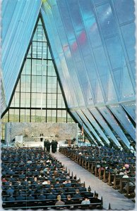 Interior View of Protestant Chapel Colorado Springs Colorado Postcard