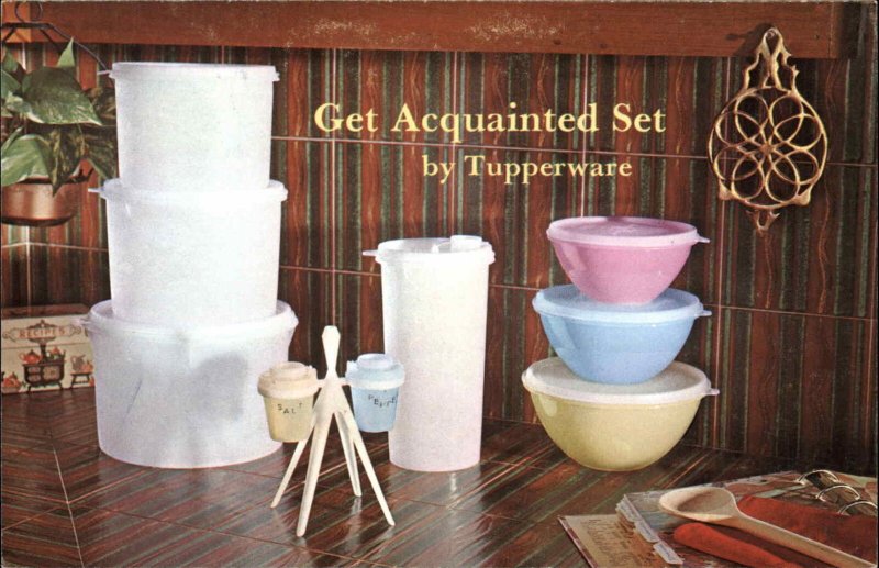 Tupperware Get Acquainted Set Bristol IN on Back Postcard