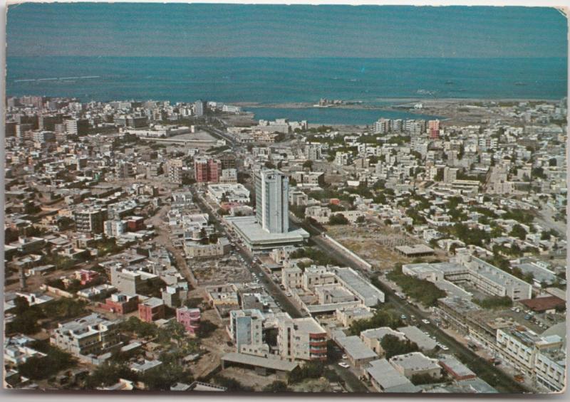 Saudi Arabia, Jeddah, aerial view, 1978 used Postcard