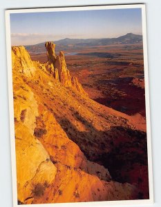 Postcard Sunset at Ghost Ranch Chimney Rock & Cerro Pedernal New Mexico USA