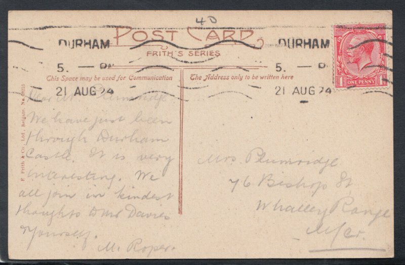 Co Durham Postcard - Durham Castle, The Courtyard  RS17929 