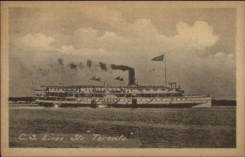 C.S. CS Lines Steamer Ship Toronto c1910 Unused Postcard