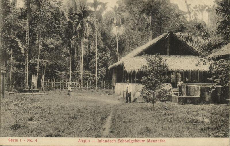 indonesia, SUMATRA ATJEH ACEH, Native School Building Meunatha (1912)