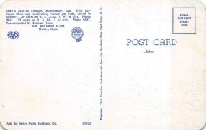 MONTGOMERY, Alabama~AL   GREEN MOTOR LODGES MOTEL  Roadside  c1950's Postcard