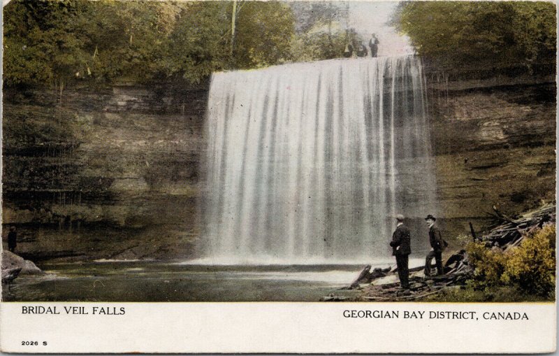 Bridal Veil Falls Georgian Bay District Ontario ON c1908 Postcard F13