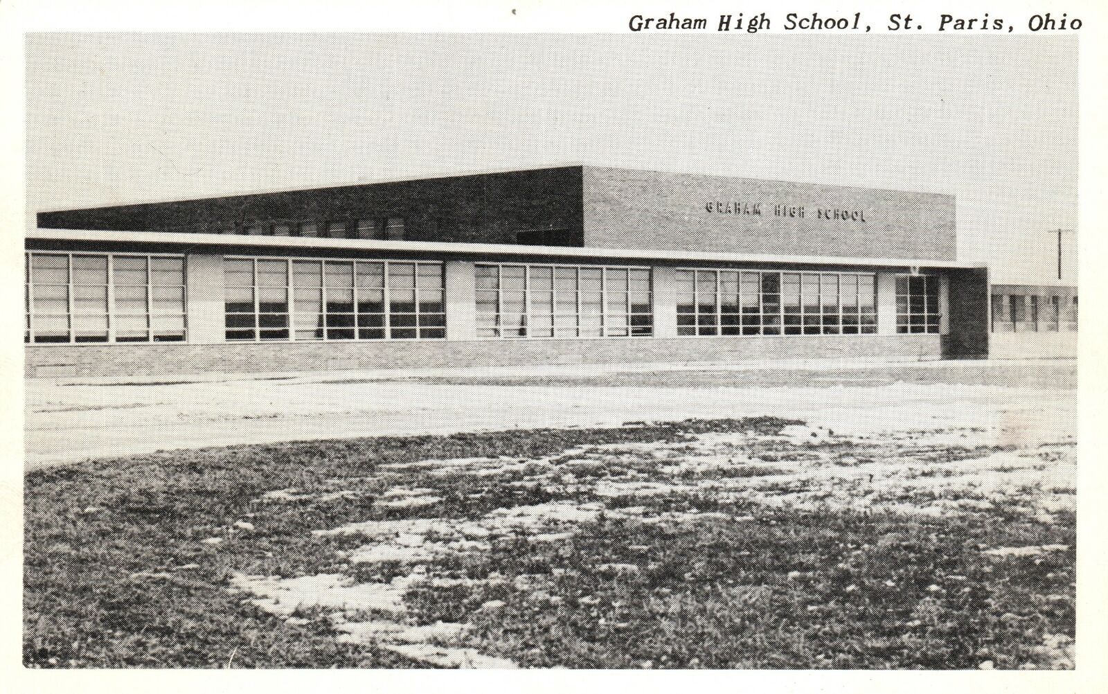 Vintage Postcard 1920's Graham High School St. Paris Ohio OH United