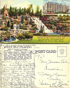 Waterfall and Rock Gardens in Olson Park, Olson Rug Company, Chicago, Il(5485...
