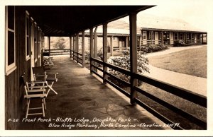 North Carolina Blue Ridge Parkway Doughton Park Bluff's Lodge Front Porc...