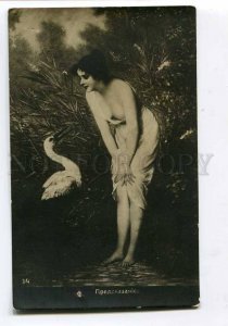 3044011 Nude Lady & STORK Prediction vintage PC