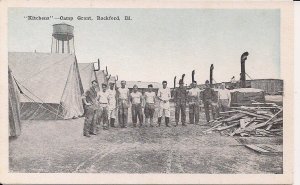 WWI US Army, Camp Grant, Rockford IL Field Kitchens, Soldiers, 1916-18, Tents