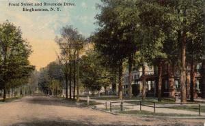 LP09  Binghamton, New York, NY, postcard, Front Street & 