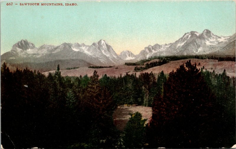 Sawtooth Mountains, ID - VINTAGE - COLOR - HUNTING - Postcard PC