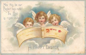 Easter Greetings Angels Singing Clapsaddle Artist Signed Postcard AA22253