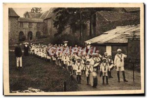 Postcard Old Defile fanfare orphans of St Georges & # 39Isle St Fraimbault Pr...