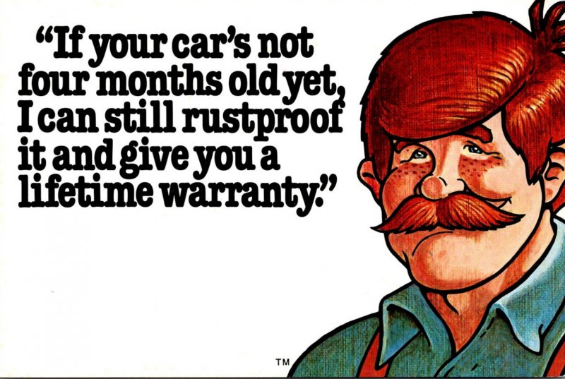 Advertising Rusty Jones Rustproofing For Cars