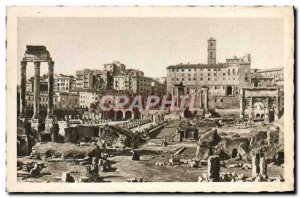 Old Postcard Roma Foro Romano Con il Tempio di Castore e Pollux the basilica ...