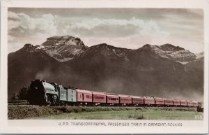 CPR Transcontinental Passenger Train Railway Rockies Postcard H61 *as is