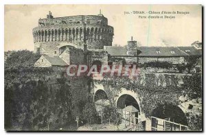 Old Postcard Dinan Chateau Anne of Brittany Gate entrance and Dungeon