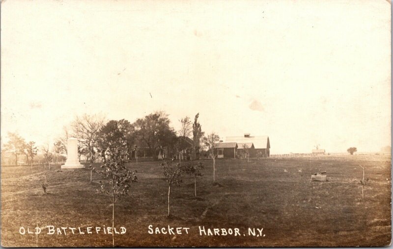 Real Photo Postcard Old Battlefield in Sacket Harbor, New York~137907 