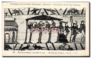 Old Postcard Mathilde Bayeux Tapestry Harold Queen has had to sail