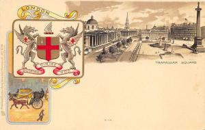 London Trafalgar Square Heraldic Postcard Series #875 Raphael Tuck