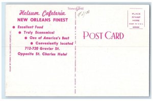 c1940s Holsum Cafeteria Interior View New Orleans Louisiana LA Unposted Postcard