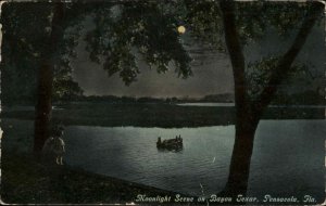 Pensacola Florida FL River Moonlight Scene 1900s-1910s Postcard