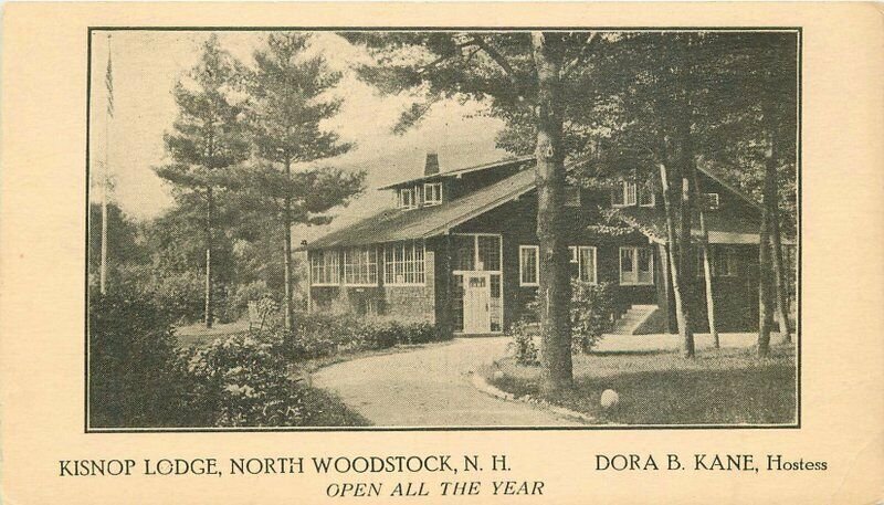 Kisnop Lodge roadside North Woodstock New Hampshire 1920s Postcard 12175