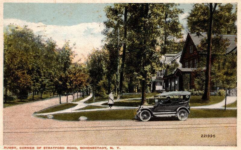 1918 Rugby Corner Stratford Road Schenectady,NY New York Vintage Postcard