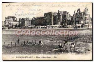 Old Postcard Villers Sur Mer Plage Maree Basse