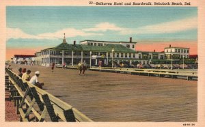 Vintage Postcard Belhaven Hotel Boardwalk Rehoboth Beach Delaware DE Harry Cann