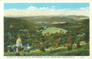 Montpelier Vermont State Capitol & Winooski Valley White Border Postcard Unused