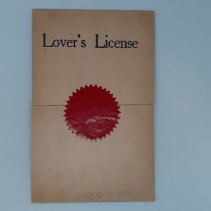 postcard Lover's License funny humor comic Cupid
