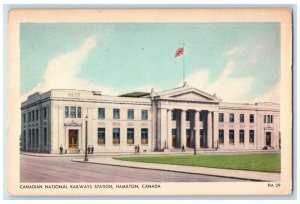 c1950's Canadian National Railways Station Hamilton Ontario Canada Postcard