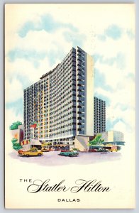 Hotel & Resort~Y Shaped Statler Hilton Dallas Texas~Art~Vintage Postcard