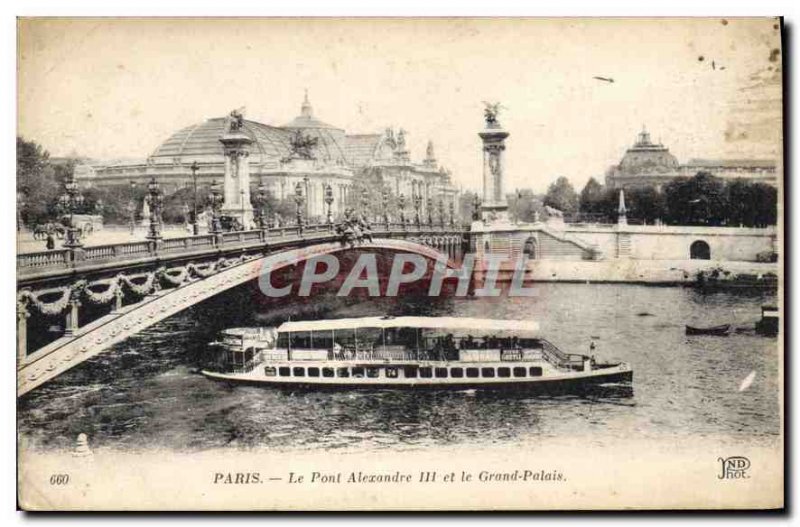 Postcard Old Paris Pont Alexandre III and the Grand Palais