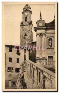 Old Postcard Menton L & # 39Eglise Conception