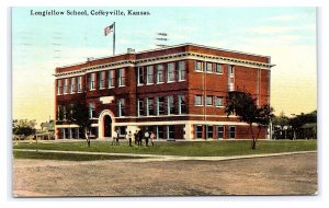 Longfellow School Coffeyville Kansas c1913 Postcard