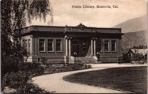 Postcard Public Library in Monrovia, California