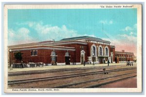 North Platte Nebraska NE Postcard Union Pacific Station Depot Railroad Train