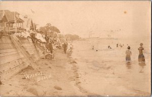 RPPC Cottages, Sea Wall on Walnut Beach, Milford CT c1909 Vintage Postcard M74