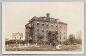 Mitchell South Dakota~5 Nurses on Balcony & Below~St Joseph's Hospital~RPPC 1917