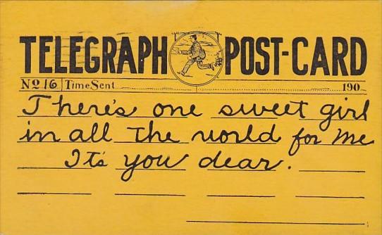 Telegraph Postcard 1912