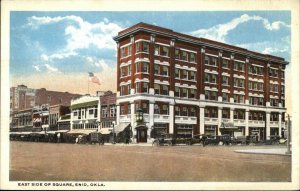 Enid OK East Side of Square c1920 Postcard