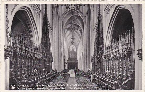 Belgium Antwerpen Anvers Interieur de la Cathedrale Les Stalles Photo