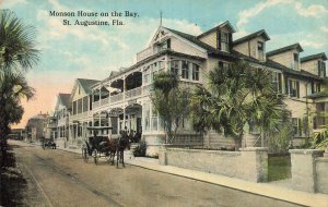 1914 Monson House on the Bay St. Augustine FL Horse Carriage Postcard