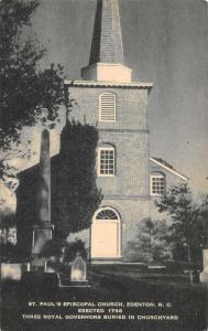 Edenton North Carolina St Paul's Episcopal Church Exterior Postcard J79009