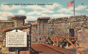 Vintage Postcard Entrance to Castle de San Marcos St. Augustine Florida FL