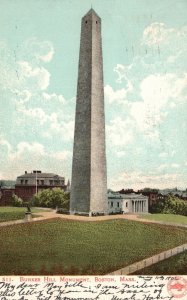 Vintage Postcard 1906 Bunker Hill Monument Landmark Boston Massachusetts MA