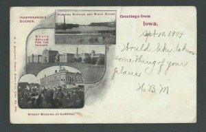1904 PPC Greetings From Iowa W/3 Scenes UDB